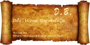 Délczeg Barabás névjegykártya